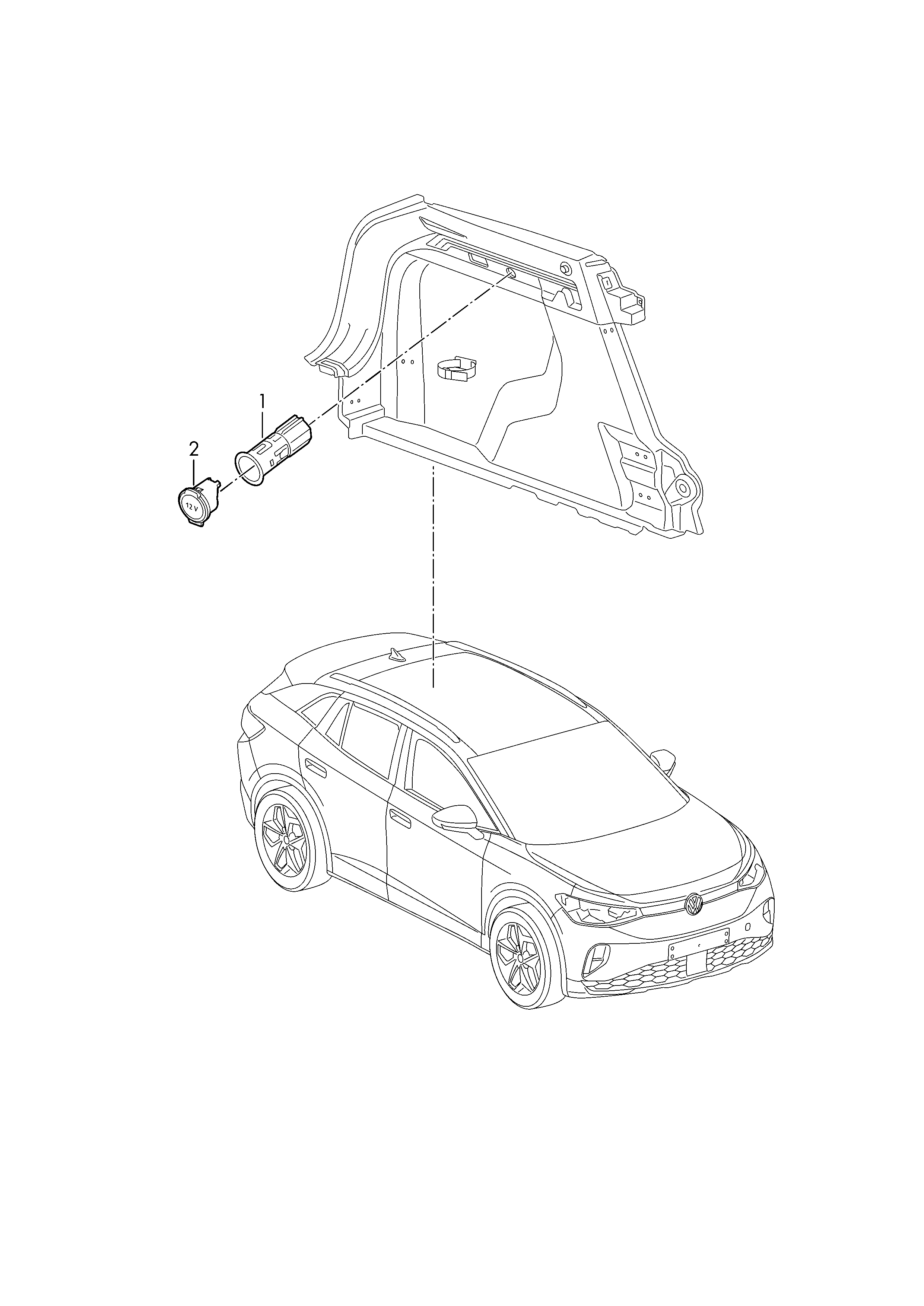 919 - Parking aid; Park steer assist; Socket - Volkswagen ID.4/ID.5, ID ...