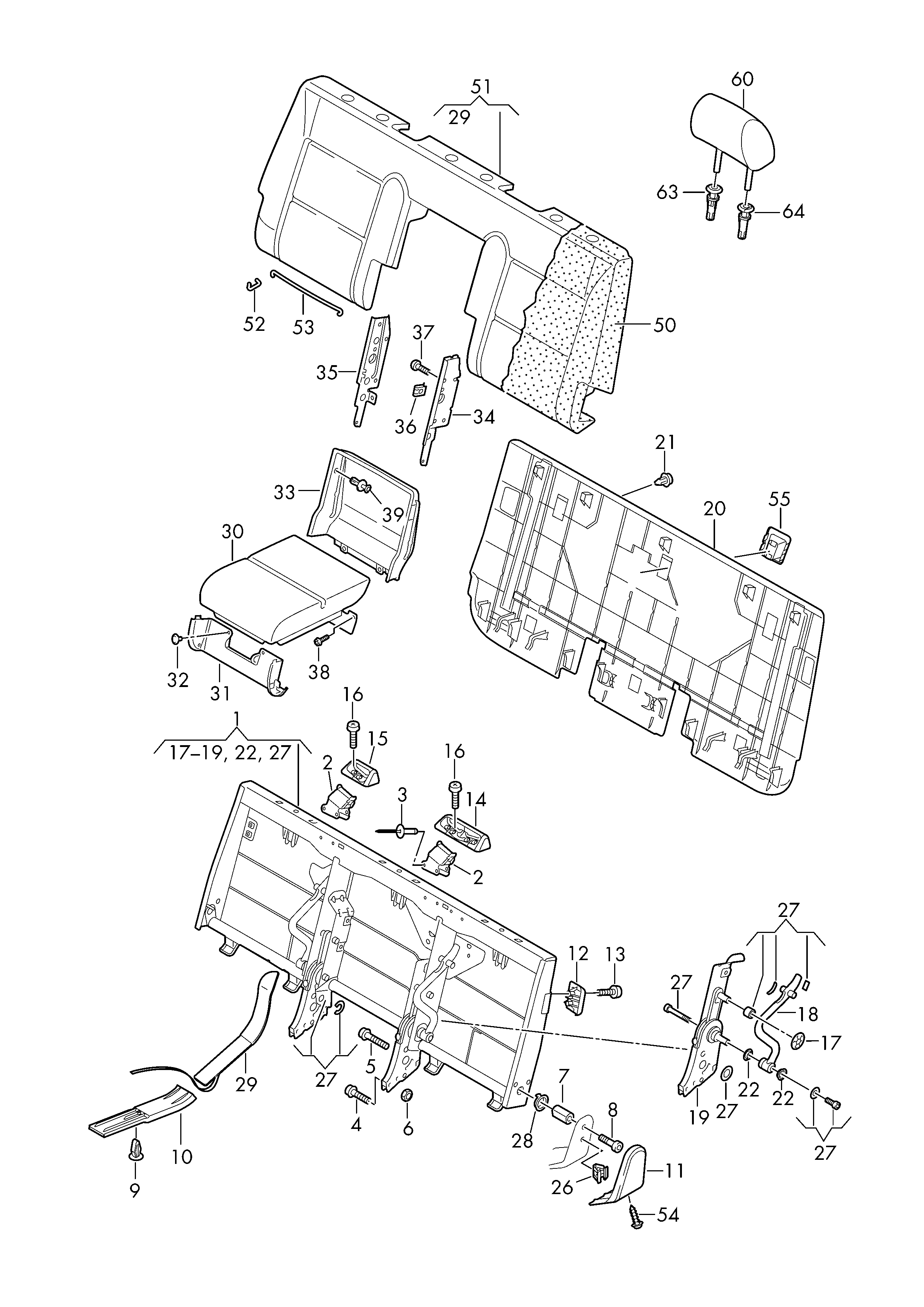 885-bench-seat-with-backrest-for-vehicles-with-3-seater-folding