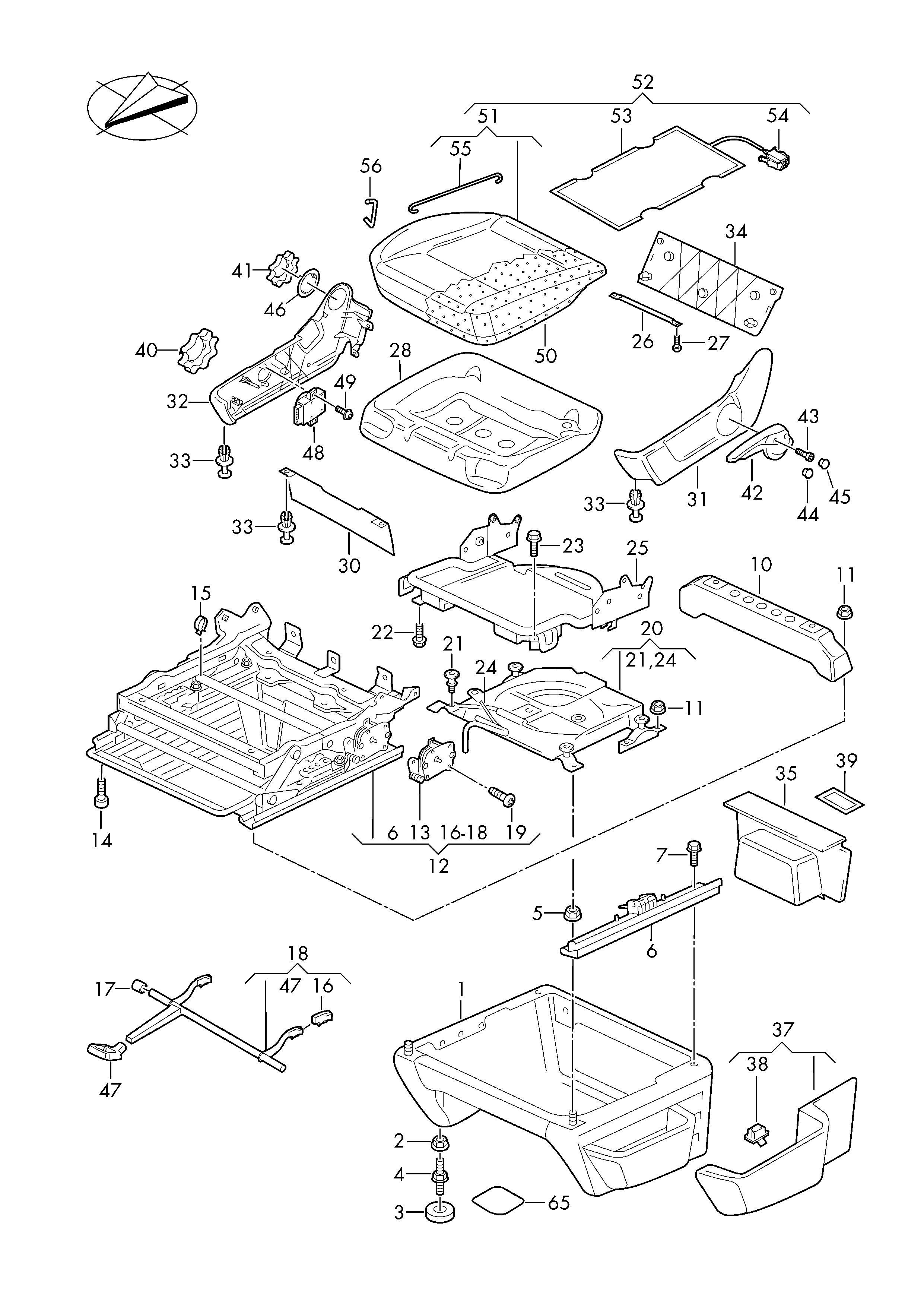 881-seat-frame-armrest-seat-padding-volkswagen-multivan